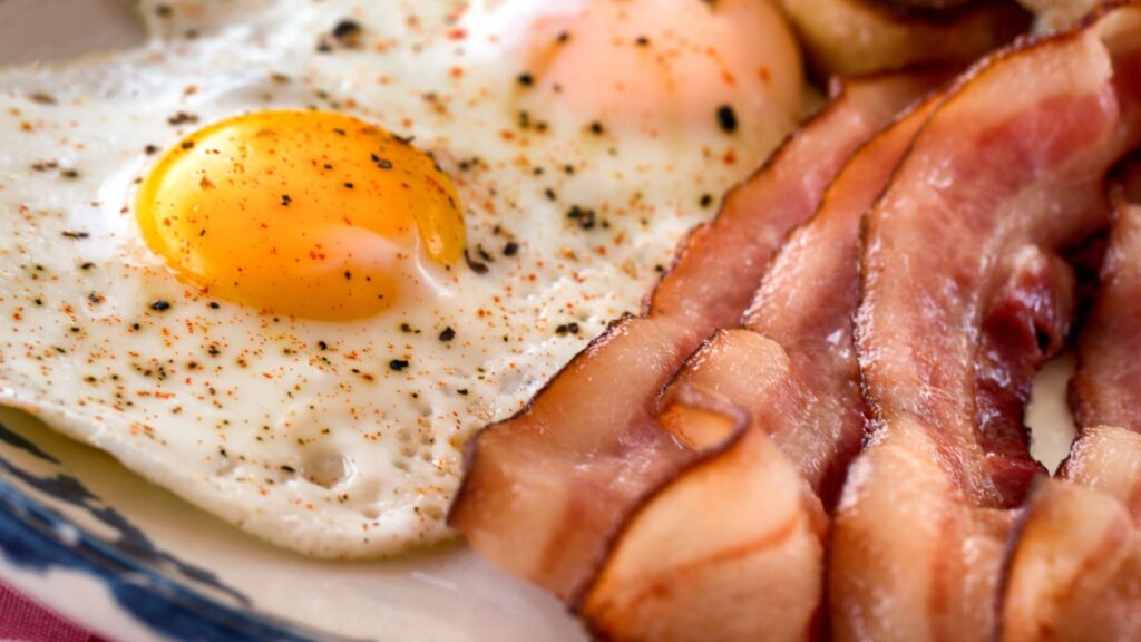 Bacon and eggs.