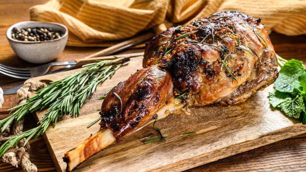 Herb-Roasted Leg of Lamb.