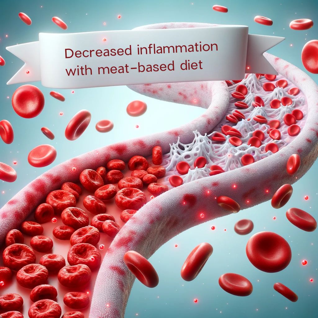 Decreased inflammation with a meat-based diet. (Proper human diet).