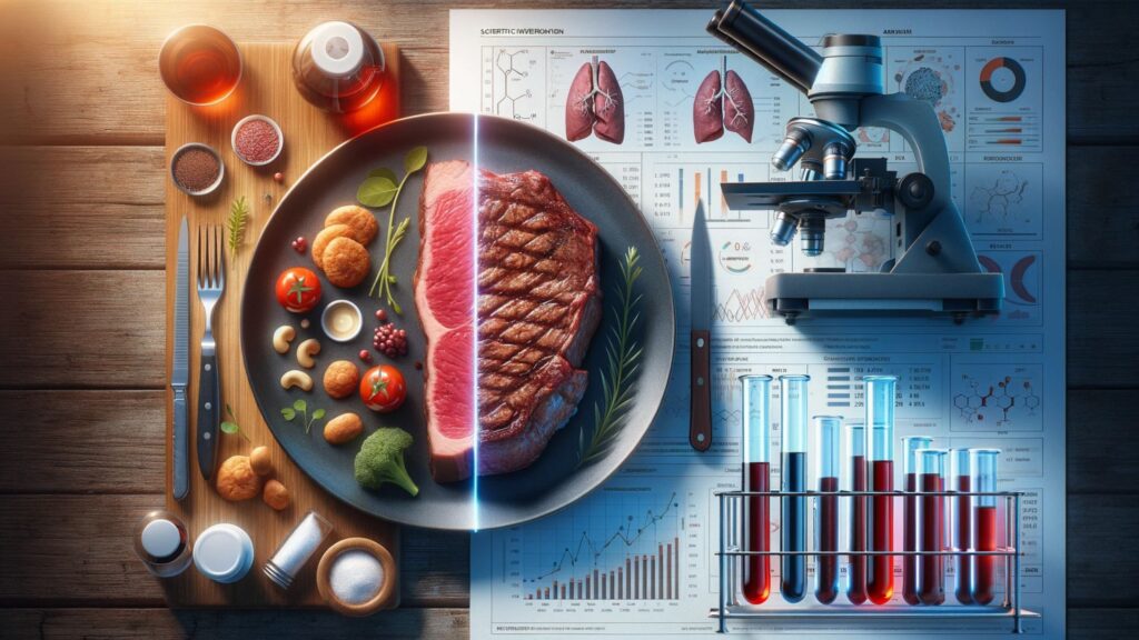 image that visually represents the theme 'Red Meat and Inflammation: A Scientific Investigation'.