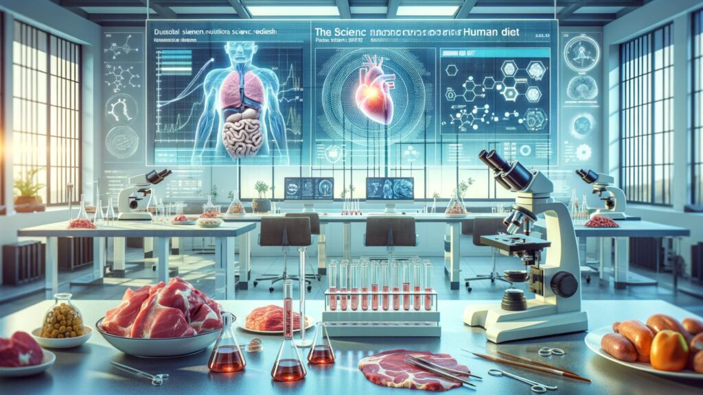 image depicting 'The Science Behind the Proper Human Diet', focusing on a meat-based diet.