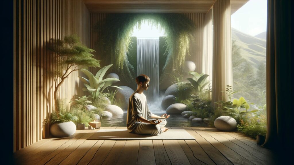 image representing the concept of mindfulness in a serene and peaceful setting.